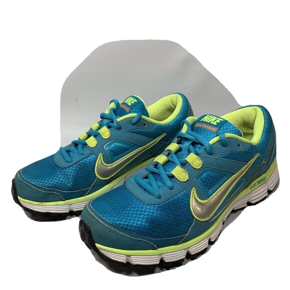 Nike Womens Size 10 Dual Fusion ST 407847-401 Blue Neon Running Shoes Lace Up - Picture 1 of 11